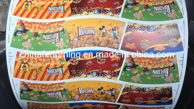 Multicolore papierbeker/zak drukmachine met roterende letterpress embossing structuur